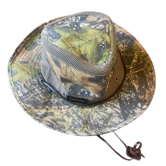 Men’s Mossy Oak Wide Brim Sun Shade Hat Camouflage Vented Size S/M - Picture 1 of 8